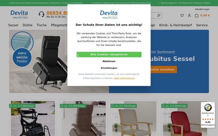 Ekrānuzņēmums no devita-online.de