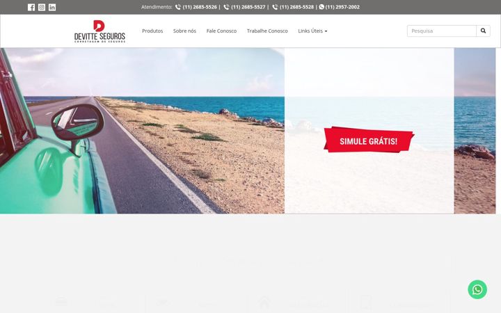 Ekraanipilt saidist devitteseguros.com.br