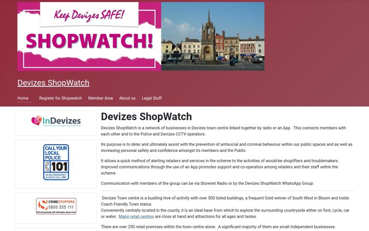 Snímek obrazovky devizes-shopwatch.org.uk