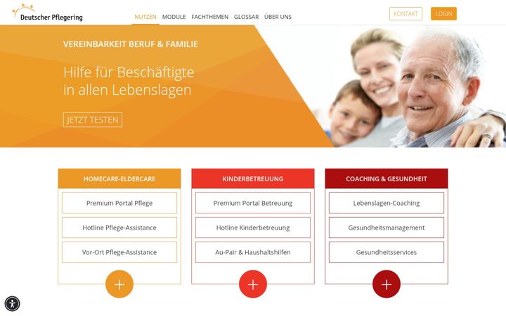 Ekrānuzņēmums no devk-pflegeportal.de