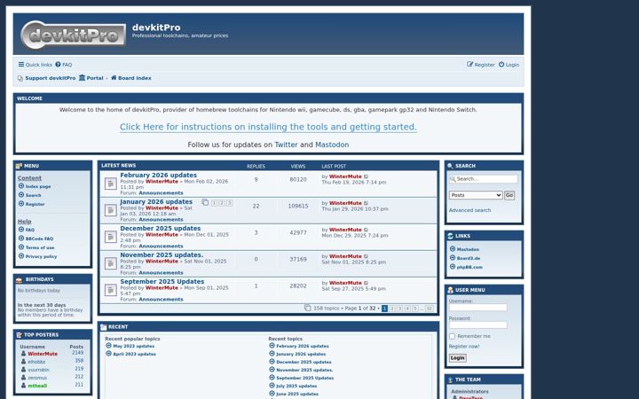 Screenshot of devkitpro.org