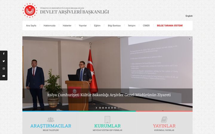 Screenshot of devletarsivleri.gov.tr