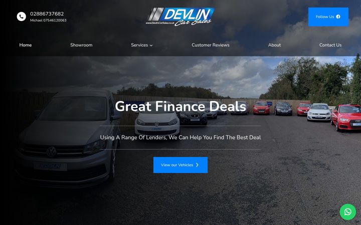 Screenshot of devlincarsales.co.uk
