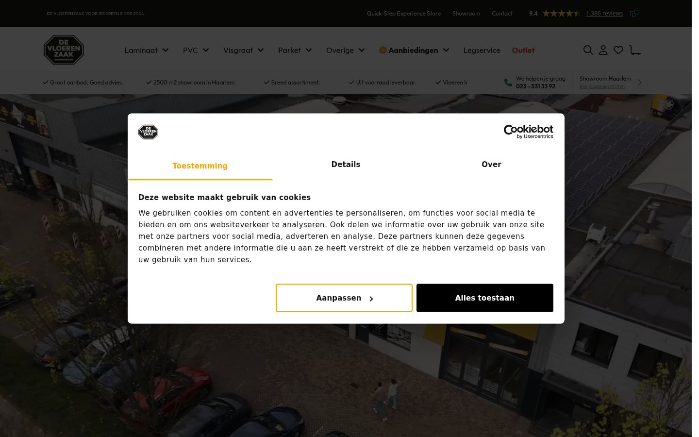 Snímek obrazovky baneru souhlasu zobrazeného před jakoukoli interakcí