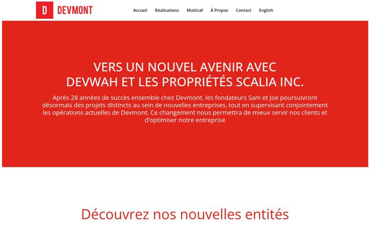 Skärmbild av devmont.ca