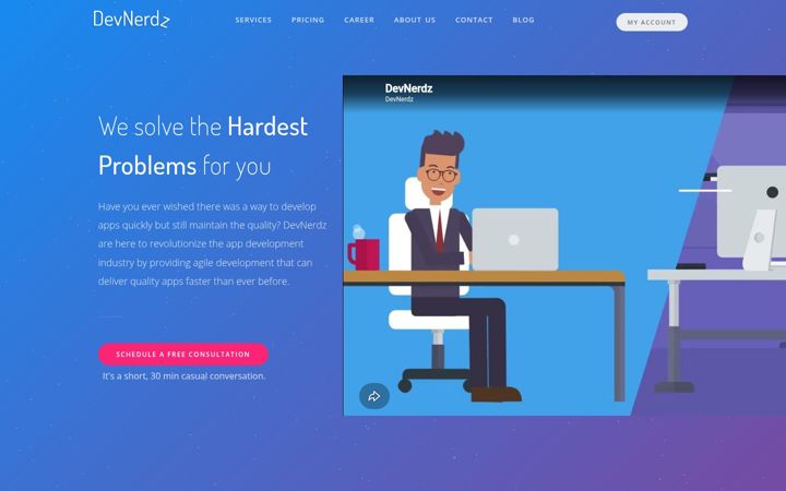 Skärmbild av devnerdz.io