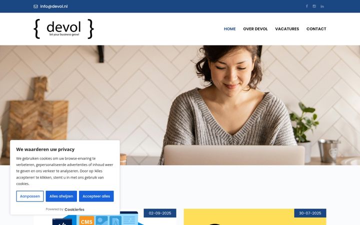 Screenshot of devol.nl