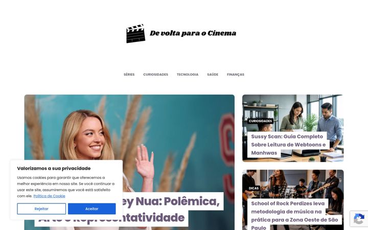 Skærmbillede af devoltaparaocinema.com.br