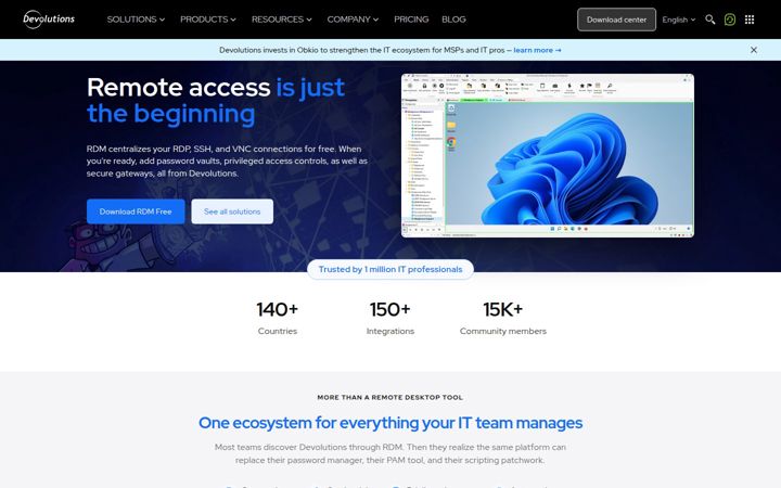 Screenshot του devolutions.net