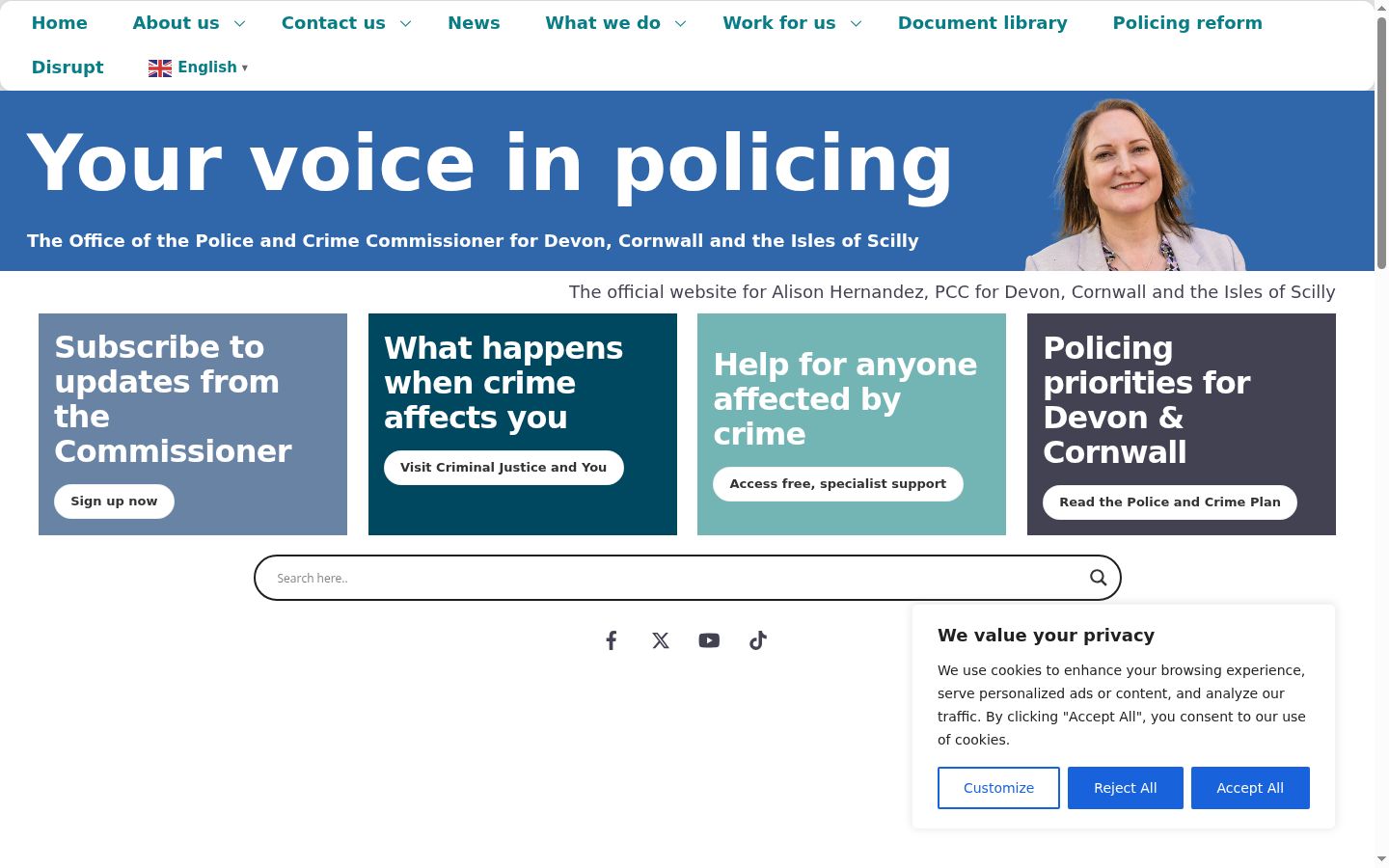 Screenshot del banner di consenso mostrato prima di qualsiasi interazione