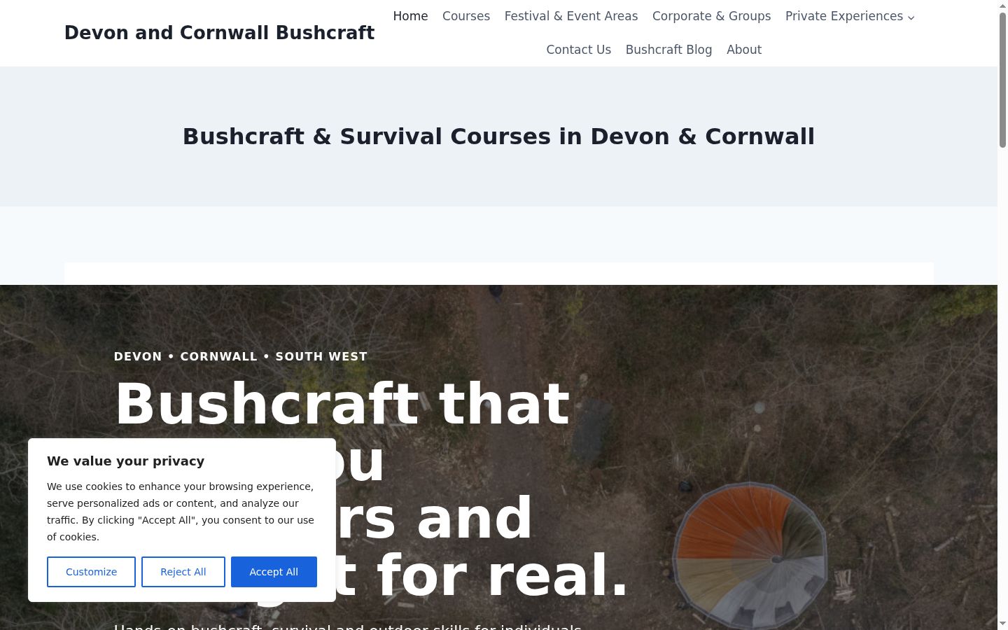 Screenshot of the consent banner shown before any interaction