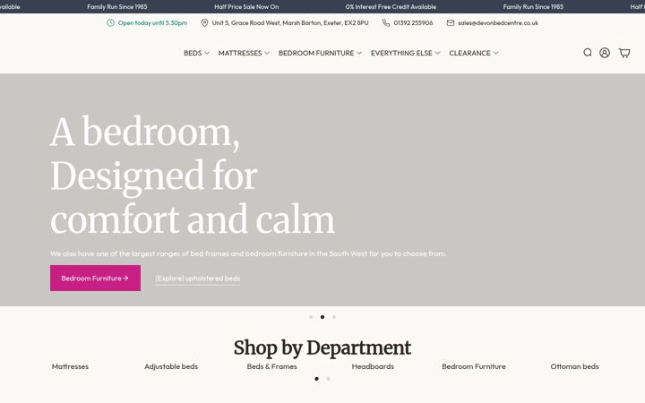 Screenshot of devonbedcentre.co.uk