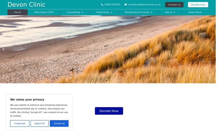 Snímek obrazovky devonclinic.co.uk