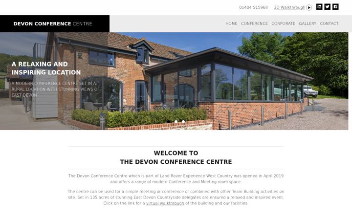 Screenshot of devonconferencecentre.co.uk