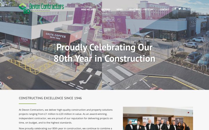 Screenshot of devoncontractors.co.uk