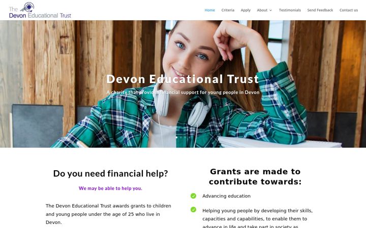 Screenshot of devoneducationaltrust.co.uk