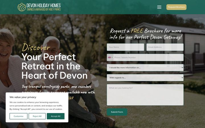 Screenshot of devonholidayhomes.uk
