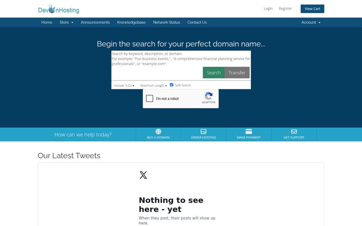 Screenshot of devonhosting.co.uk