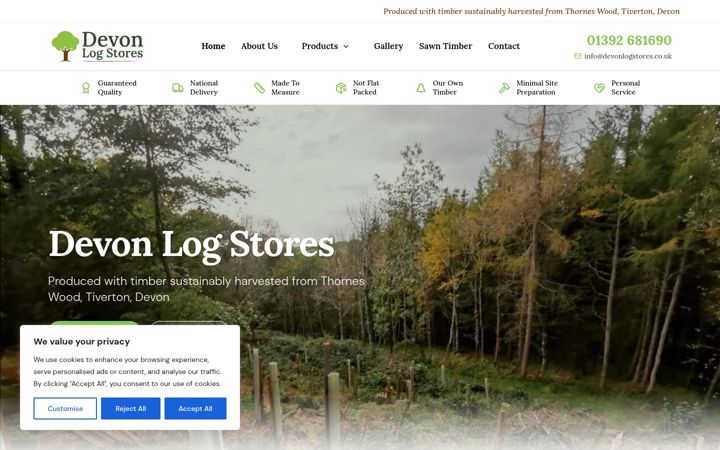 Screenshot of devonlogstores.co.uk