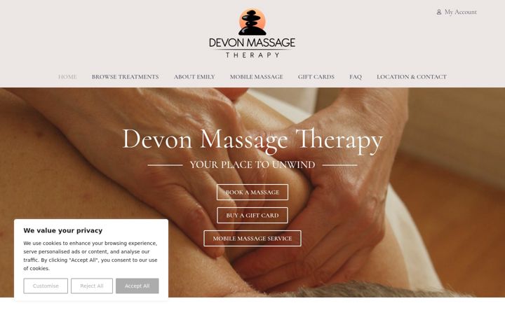 Screenshot of devonmassagetherapy.co.uk