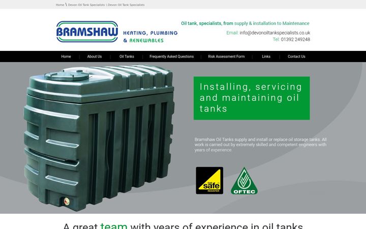 Screenshot of devonoiltankspecialists.co.uk