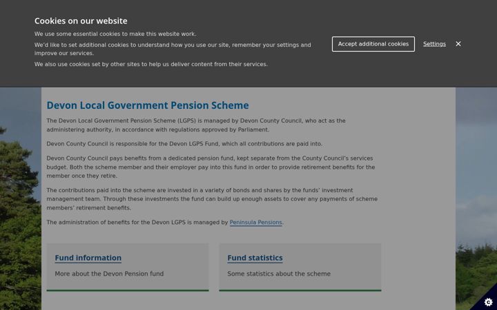 Skærmbillede af devonpensionfund.org.uk