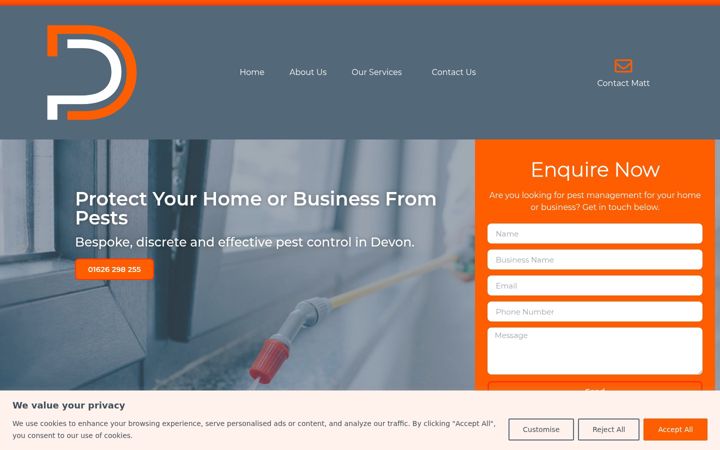 Screenshot of devonpestsolutions.co.uk