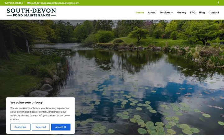 Screenshot of devonpondmaintenance.co.uk