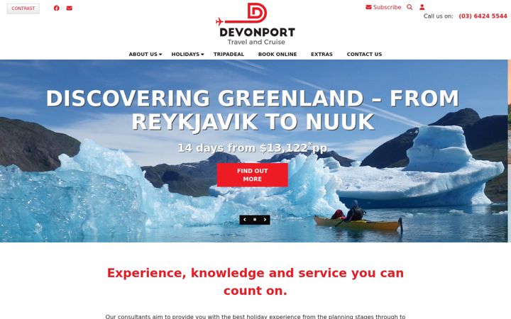 Captura de ecrã de devonporttravel.com.au