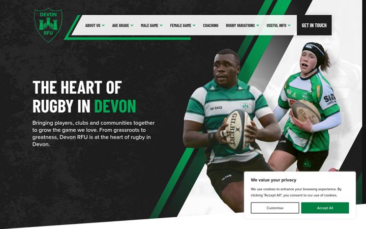 Screenshot of devonrfu.co.uk