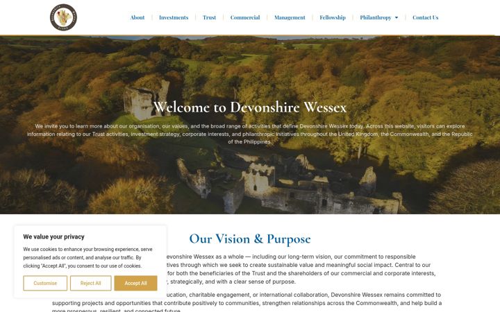 Screenshot of devonshirewessex.co.uk