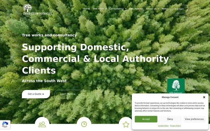 Screenshot von devontreeservices.co.uk