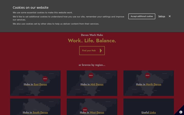 Screenshot von devonworkhubs.co.uk