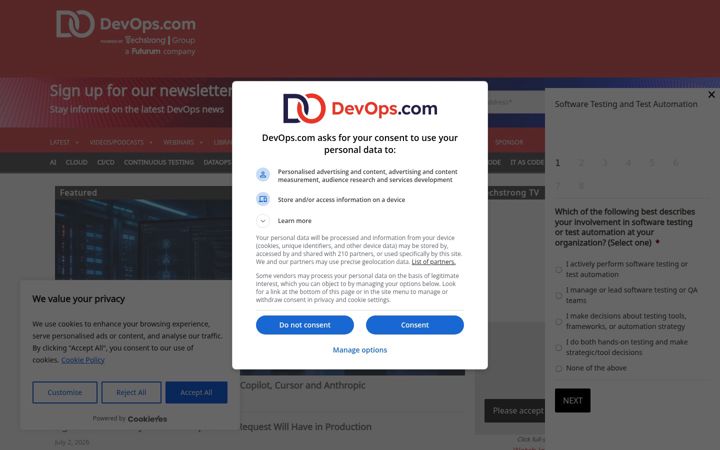Screenshot of devops.com