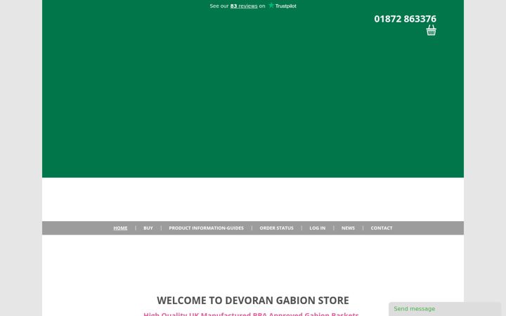 Screenshot of devoran-garden-gabions.co.uk
