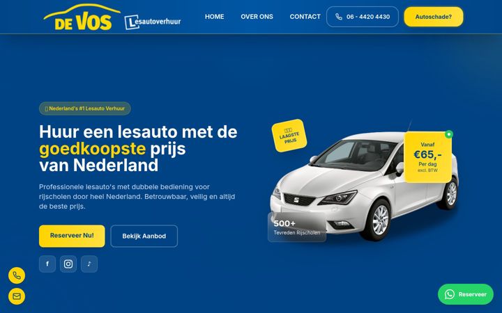 Képernyőkép: devoslesautoverhuur.nl