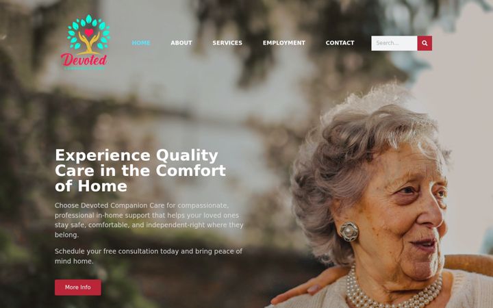 Screenshot of devotedcompanioncare.com