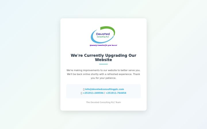 Screenshot of devotedconsultingplc.com