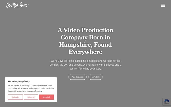 Screenshot of devotedfilms.co.uk
