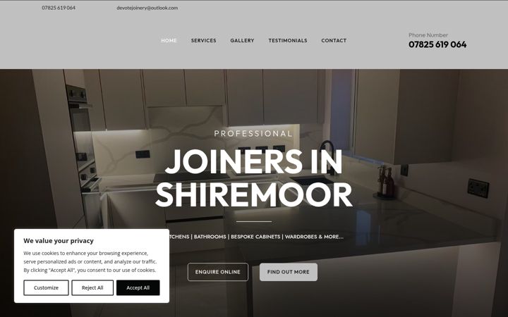Screenshot von devotejoinery.co.uk
