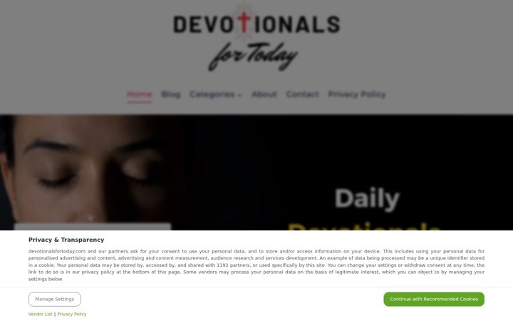 Screenshot of devotionalsfortoday.com