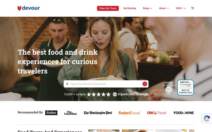 Screenshot of devourtours.com