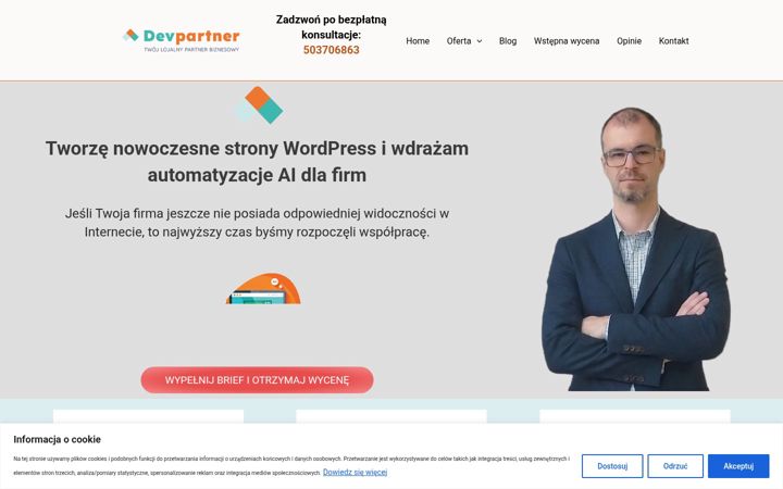 Snímek obrazovky devpartner.pl