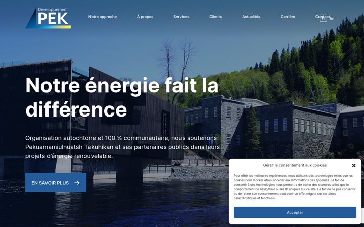Skärmbild av devpek.ca