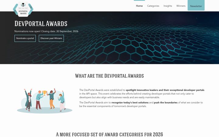 Captură de ecran a devportalawards.org