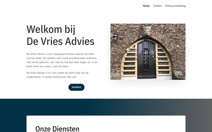 Skärmbild av devriesadvies.net
