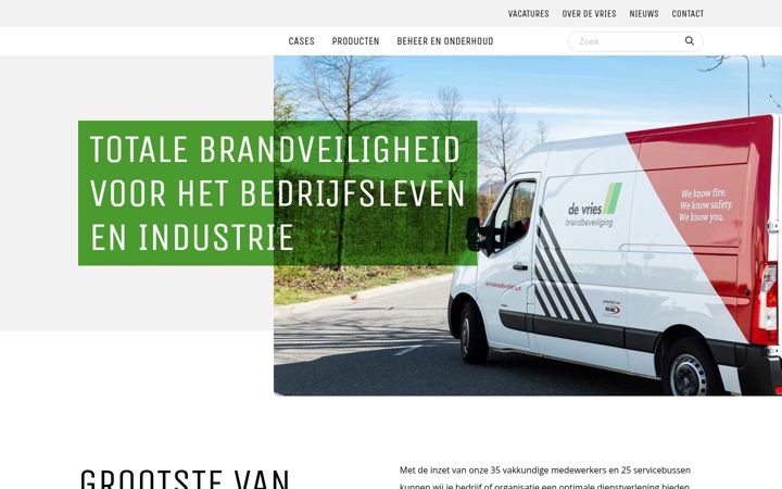 Képernyőkép: devriesbrandbeveiliging.nl