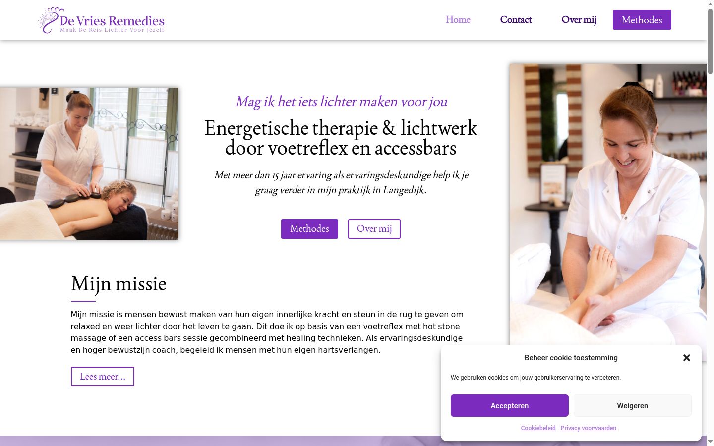 Screenshot van de toestemmingsbanner zoals getoond vóór enige interactie