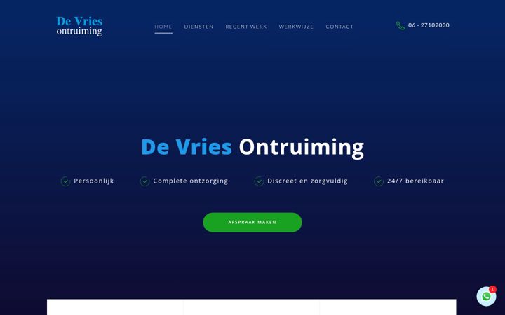 Képernyőkép: devrieswoningontruiming.nl