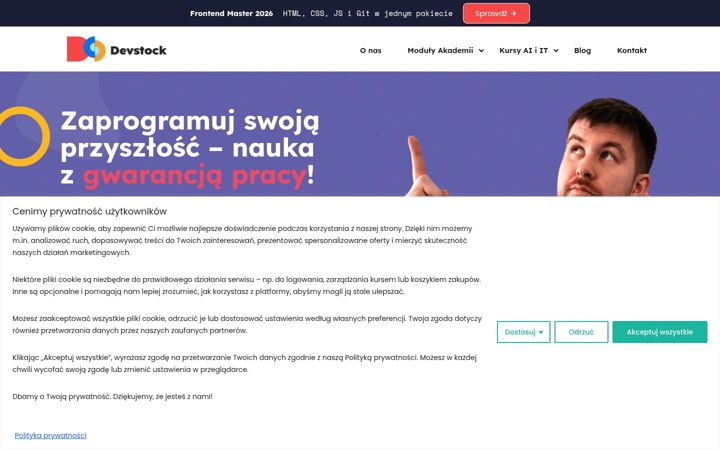 Snímek obrazovky devstockacademy.pl